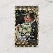 フォトグラファーモダンブラック&金ゴールド写真 名刺 (正面)