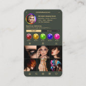 フォトグラファーモダンモノグラムダークグリーンインスタグラム 名刺 (正面)