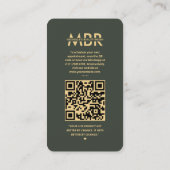 フォトグラファーモダンモノグラムダークグリーンインスタグラム 名刺 (裏面)