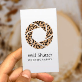 フォトグラファーモダンレオパードのシャッター写真 名刺
