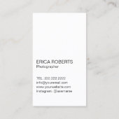 フォトグラファーモダンレオパードのシャッター写真 名刺 (裏面)