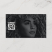 フォトグラファーモダンロゴミニマルQRコードブラック 名刺 (裏面)