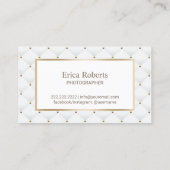 フォトグラファーモダン金ゴールドカメララグジュアリー写真 名刺 (裏面)