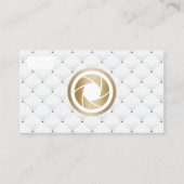 フォトグラファーモダン金ゴールドカメララグジュアリー写真 名刺 (正面)