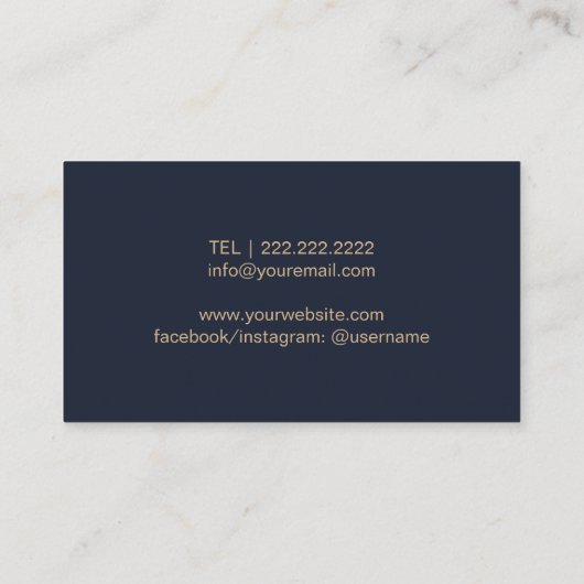 フォトグラファーモダン金ゴールドサークル写真 名刺 (裏面)