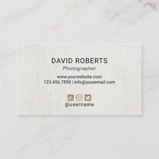 フォトグラファーモダン金ゴールドストローク撮影 名刺 (裏面)