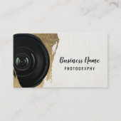 フォトグラファーモダン金ゴールドストローク撮影 名刺 (正面)
