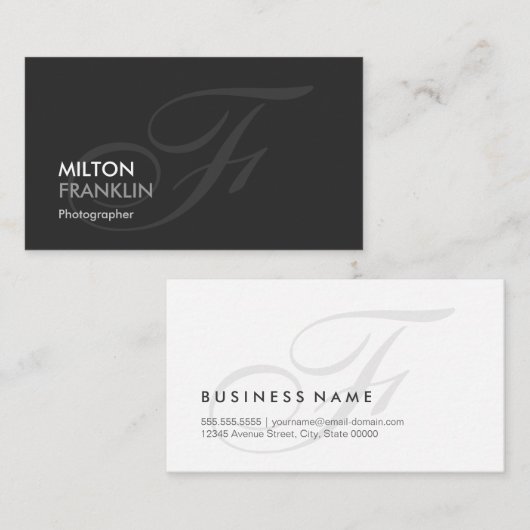 フォトグラファーモダン- Swash Monogram 名刺 (正面/裏面)