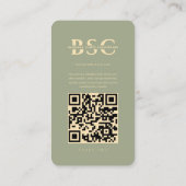 フォトグラファーモダンSage Green Instagram Grid 名刺 (裏面)