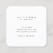 フォトグラファーヴィンテージカメライラストレーションロゴ スクエア名刺 (裏面)