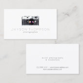 フォトグラファーヴィンテージカメライラストレーションロゴ 名刺 (正面/裏面)