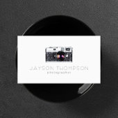 フォトグラファーヴィンテージカメライラストレーションロゴ 名刺