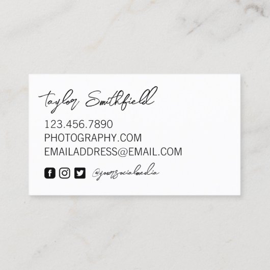 フォトグラファーヴィンテージフィルムカメラ 名刺 (裏面)