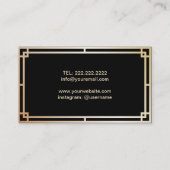 フォトグラファーヴィンテージ金ゴールドモダンアールデコ 名刺 (裏面)