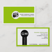 フォトグラファー企業の名刺 – ライムグリーン 名刺 (正面/裏面)