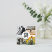 フォトグラファー写真カスタムSocial Mediaアイコン スクエア名刺 (スタンド正面)