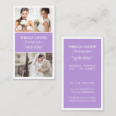 フォトグラファー写真ショーケース – シックなラベンダーパープル 名刺 (正面/裏面)