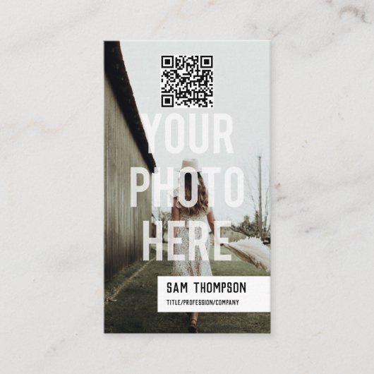 フォトグラファー写真ロゴソーシャルメディアのアイコンQRコード 名刺 (正面)