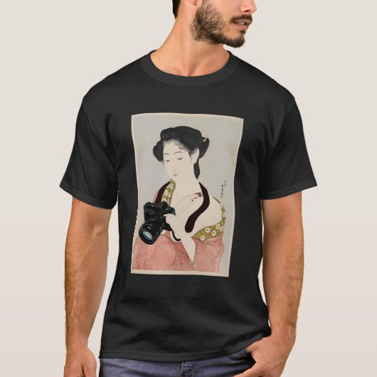 フォトグラファー写真撮影カメラサムライ妻 Tシャツ (正面)