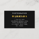 フォトグラファー写真撮影ブラックブルー 名刺 (裏面)