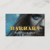 フォトグラファー写真撮影ブラックブルー 名刺 (正面)