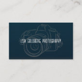 フォトグラファー名刺ティール(緑がかった色)、金ゴールドカスタマイズ 名刺 (裏面)