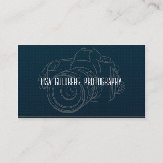 フォトグラファー名刺ティール(緑がかった色)、金ゴールドカスタマイズ 名刺 (裏面)