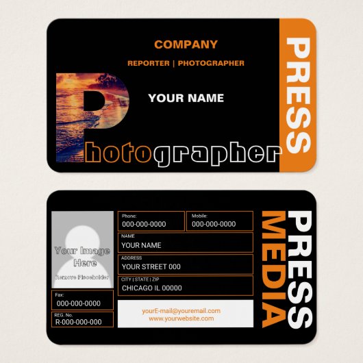 フォトグラファー名刺 (正面&裏面)