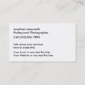 フォトグラファー名刺 名刺 (裏面)