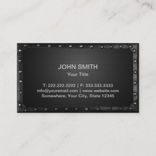 フォトグラファー工業用ダークメタル写真 名刺 (裏面)