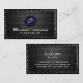 フォトグラファー工業用ダークメタル写真 名刺 (正面/裏面)