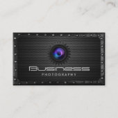 フォトグラファー工業用ダークメタル写真 名刺 (正面)