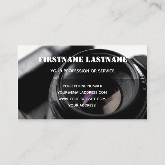 フォトグラファー用フレームDSLRカメラレンズ 名刺 (裏面)