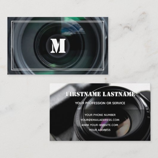 フォトグラファー用フレームDSLRカメラレンズ 名刺 (正面/裏面)