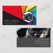 フォトグラファー用レインボーカラーのカメラの絞り 名刺 (正面/裏面)