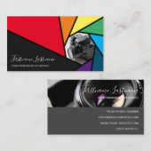 フォトグラファー用レインボーカラーのカメラの絞り 名刺 (正面/裏面)