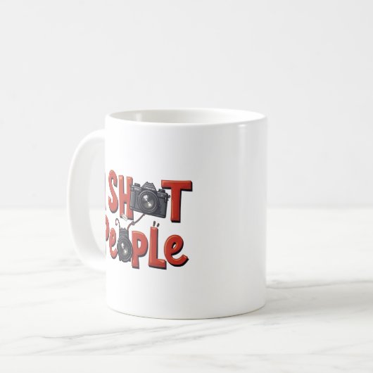 フォトグラファー私が人をマグカップで撮影 コーヒーマグカップ (正面左)