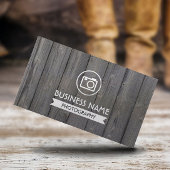 フォトグラファー素朴ウッド背景写真 名刺