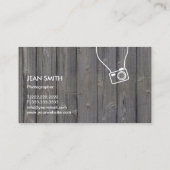 フォトグラファー素朴ウッド背景写真 名刺 (裏面)