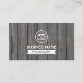 フォトグラファー素朴ウッド背景写真 名刺 (正面)