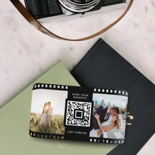 フォトグラファー転がフィルム白黒写真QRコード 名刺