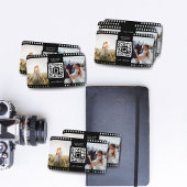 フォトグラファー転がフィルム白黒写真QRコード 名刺