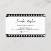 フォトグラファー転がフィルム白黒写真QRコード 名刺 (裏面)