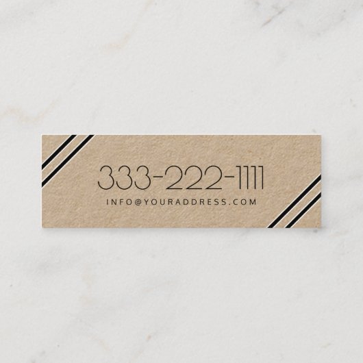 フォトグラファー黒コーナーラインクラフト紙カード スキニー名刺 (裏面)
