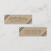 フォトグラファー黒コーナーラインクラフト紙カード スキニー名刺 (正面/裏面)