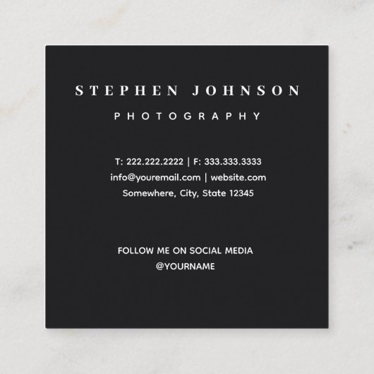 フォトグラファー4フォトスクエア名刺 スクエア名刺 (裏面)