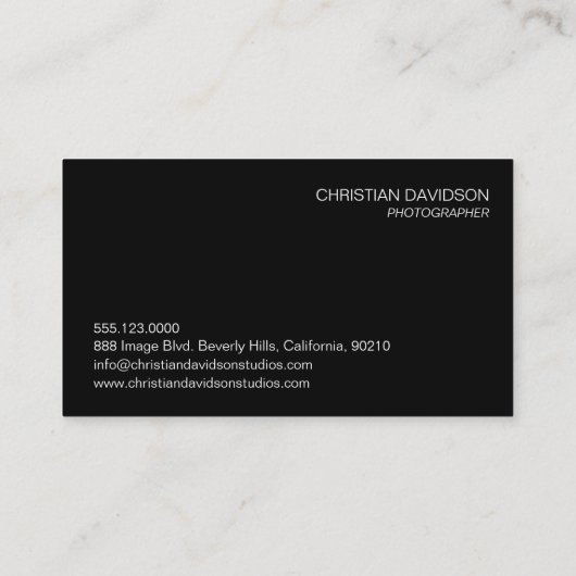 フォトグラファー、カスタマイズ可能、4枚の写真 名刺 (裏面)