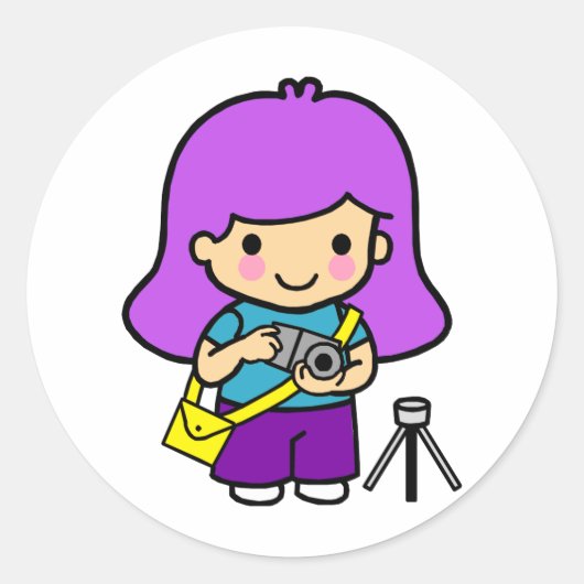 フォトグラファー・ガール ラウンドシール (正面)