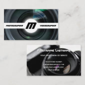 フォトグラファー & ビデオグラファー向けのDSLRカメラレンズ 名刺 (正面/裏面)