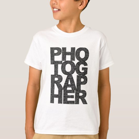 フォトグラファー – ブラック文字 Tシャツ (正面)